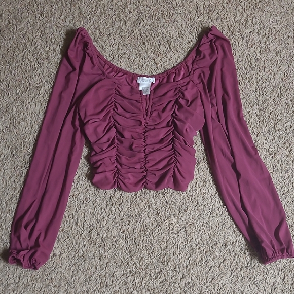 KIRIOUS LOS ANGELES Tops - Elegant Ruched Mauve Top